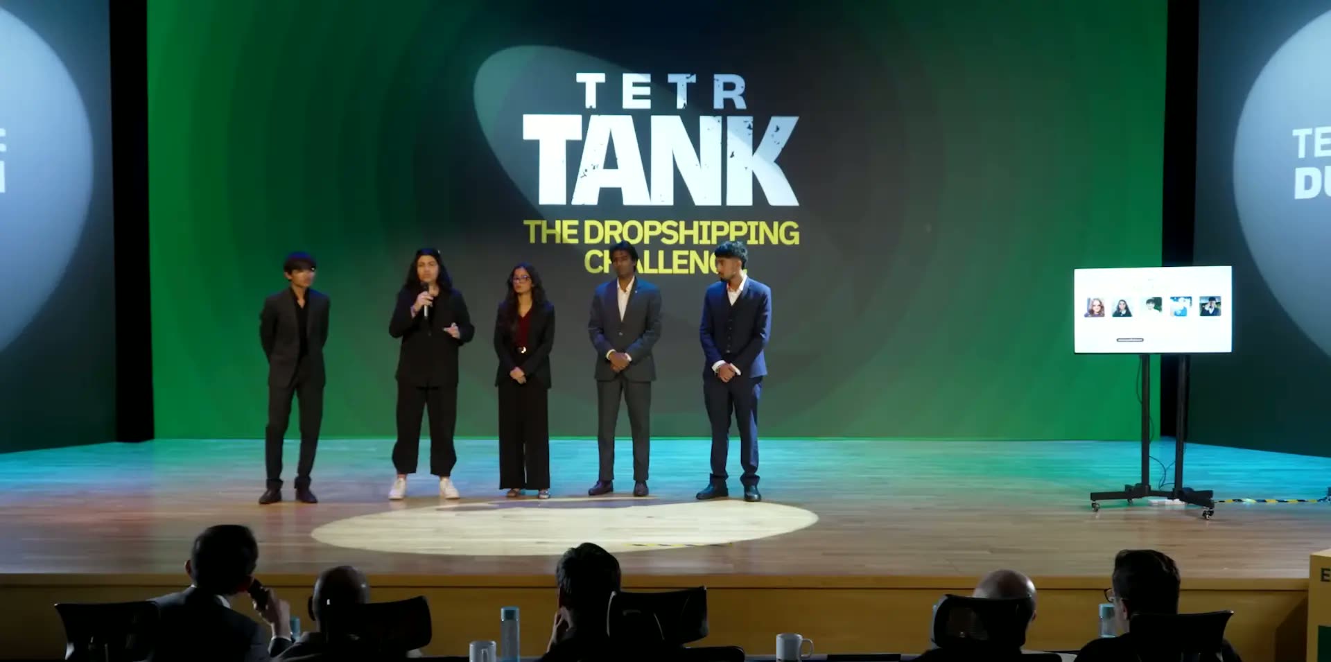 The Orys team answering judges on stage